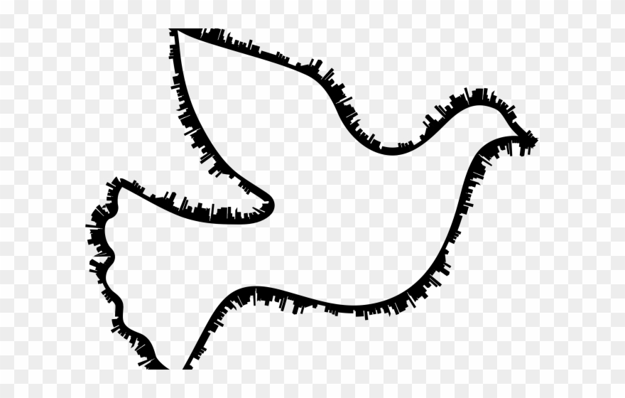 Dove Clipart Silhouette - Journal Daily: Dove Of Peace, White Background,lined - Png Download