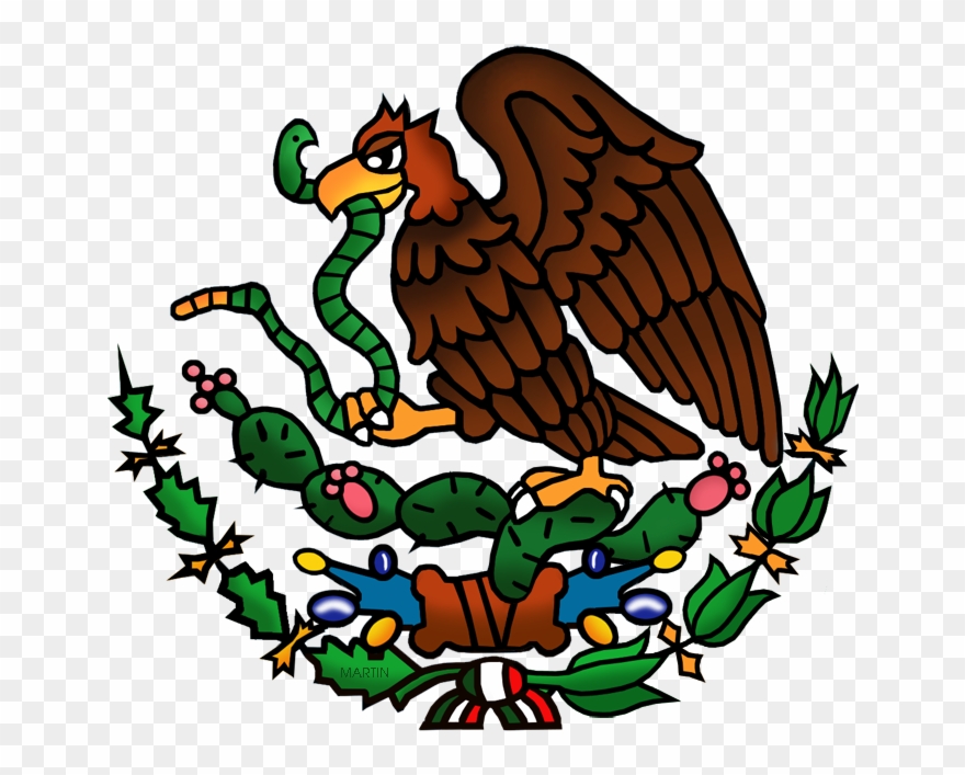 Mexico Clip Art By Phillip Martin - Cartoon Mexican Flag - Png Download