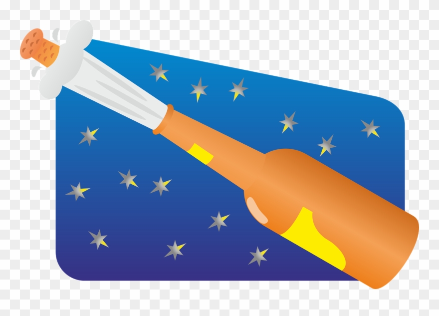 Bottle,champagne,bottle Of Sparkling Wine,new Year's - Champagne Clipart