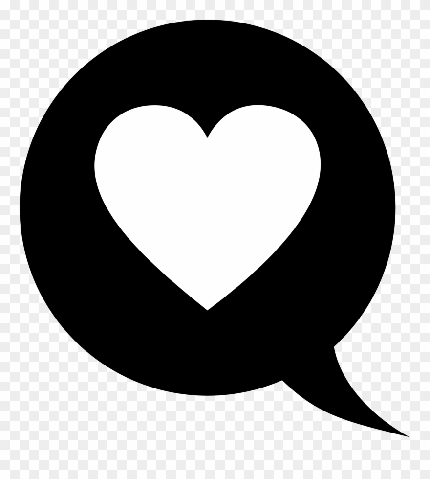 Big Image - Heart B&w Icon Clipart
