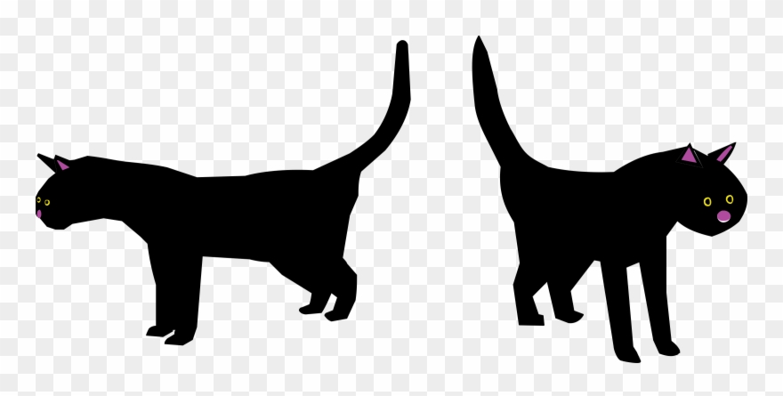 Chat Noir - Two Black Cats Clipart - Png Download