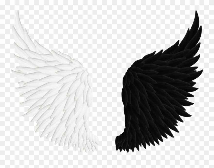 2016 New Years Clipart - Good And Evil Angel Wings - Png Download