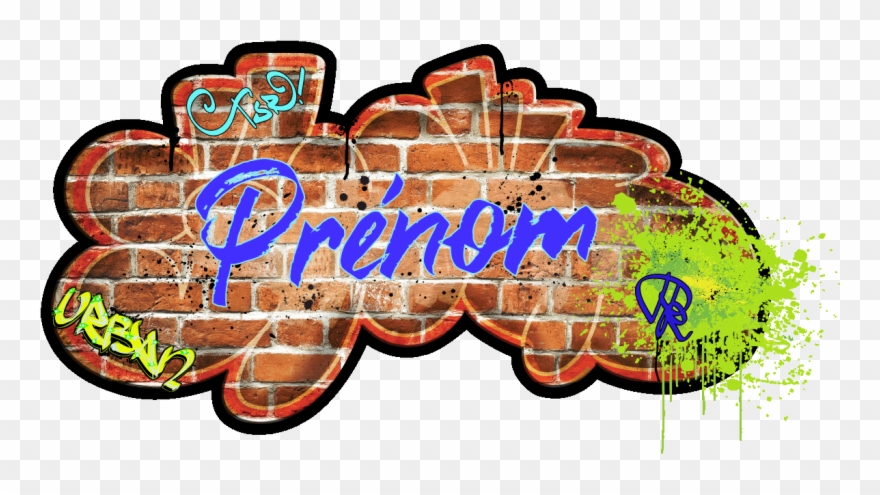 Sticker Prenom Personnalisable Mur De Graffiti Ambiance - Street Life Graffiti Clipart