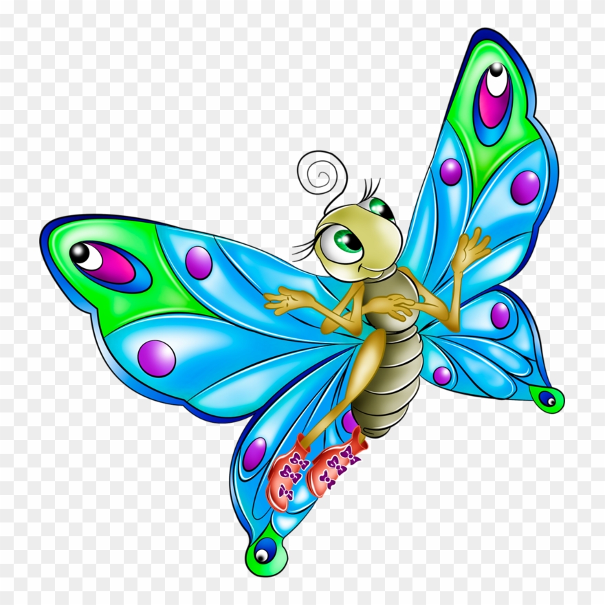 Butterfly Clip Art, Butterfly Cartoon Images, Cute - Butterfly Cartoon - Png Download