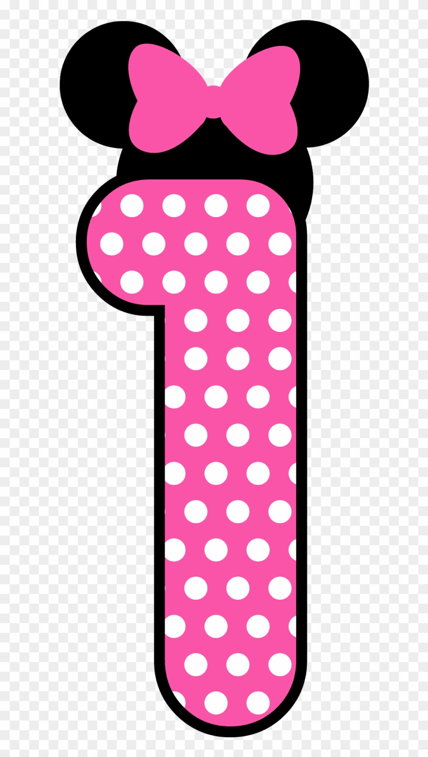 One Clipart Minnie Mouse - Minnie Mouse Number 3 - Png Download