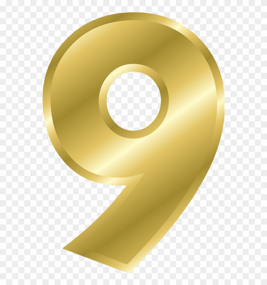 Number - Gold Number 9 Png Clipart