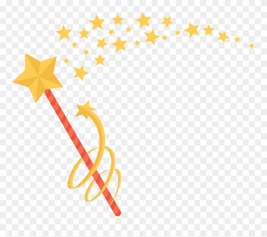 Wand Transparent Beautiful - Varita Magica Con Estrellas Clipart