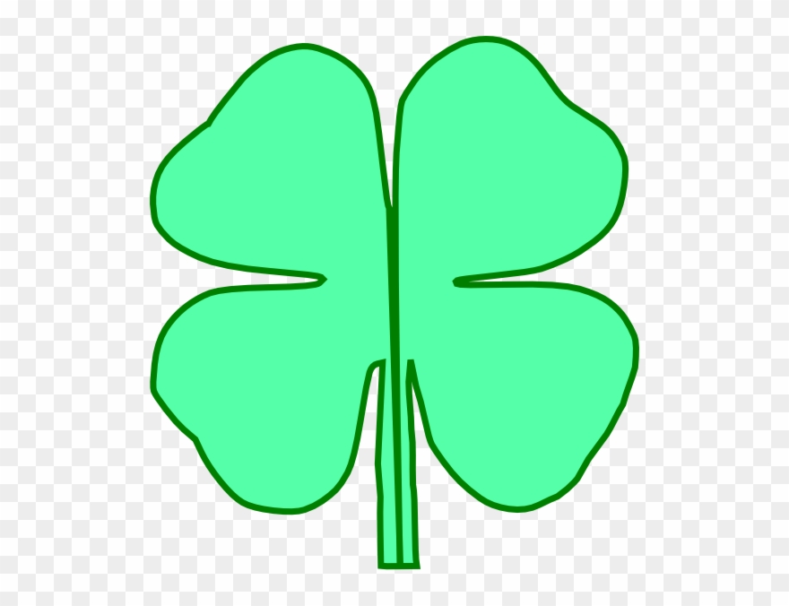 4 Leaf Clover Divided In Half Clip Art - Clip Art - Png Download