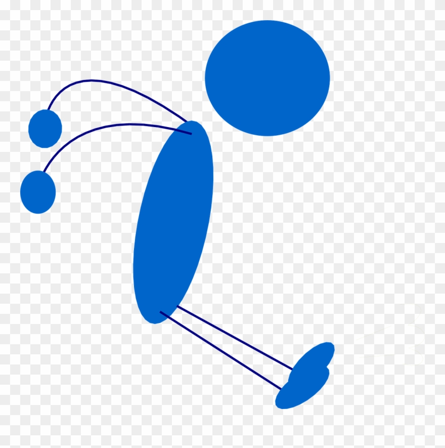 Stickman Stick Figure Landing - Stick Man Jumping Clipart