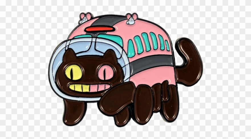 Two Things I Love - Cookie Cat Bus Pin - Collector Lapel - Illustrated Clipart