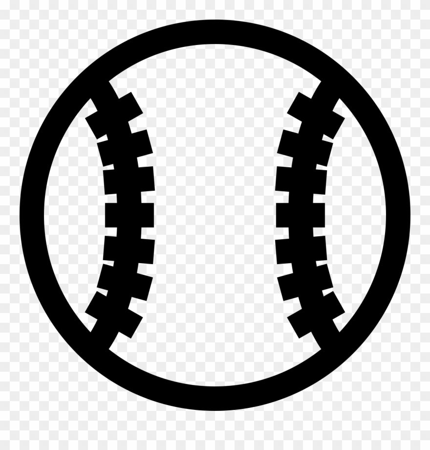 Png Baseball Stitches - Baseball Icon Black And White Clipart