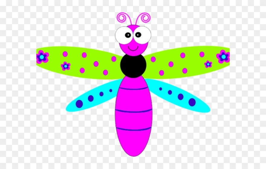 Dragonfly Clipart Scroll - Cartoon Dragonfly - Png Download