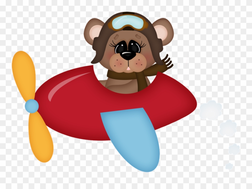Sky Diver Bear - Drawing Clipart
