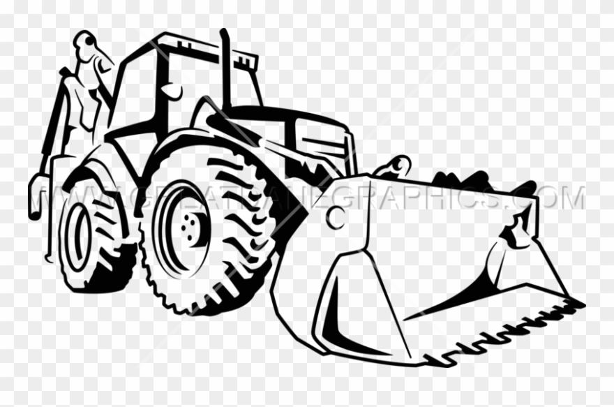 Bulldozer Svg Black And White Clip Art Freeuse Download - Bulldozer Drawing - Png Download