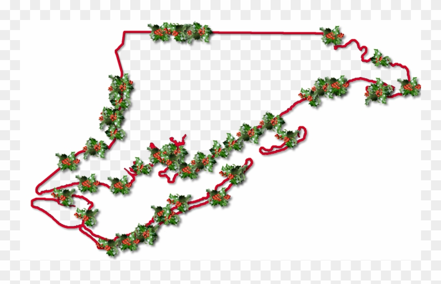 Inner Drop Shadow, And Randomly Placed Holly Leaves - Christmas Tree Clipart