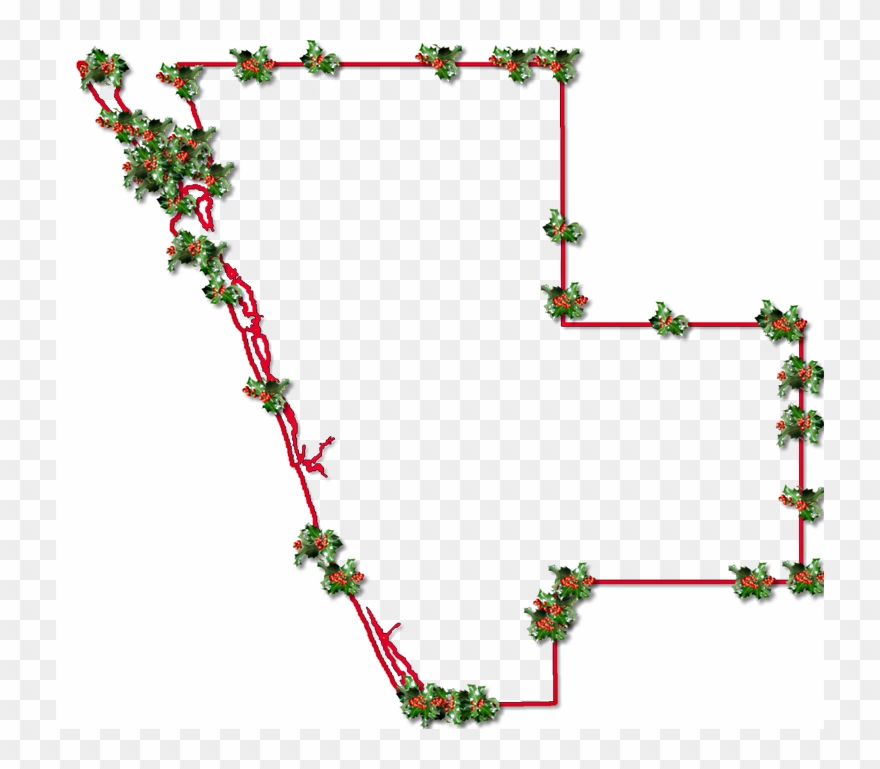 Inner Drop Shadow, And Randomly Placed Holly Leaves - Christmas Clipart