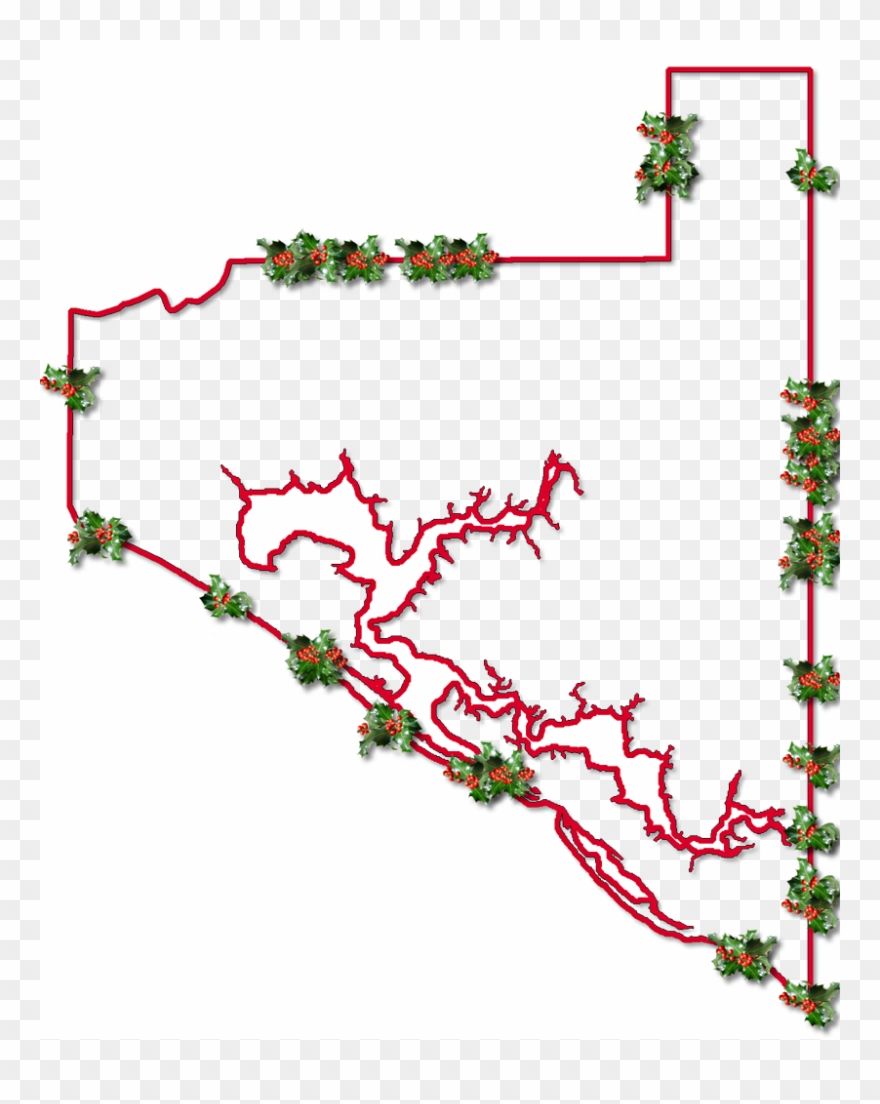 Inner Drop Shadow, And Randomly Placed Holly Leaves - Graphic Design Clipart