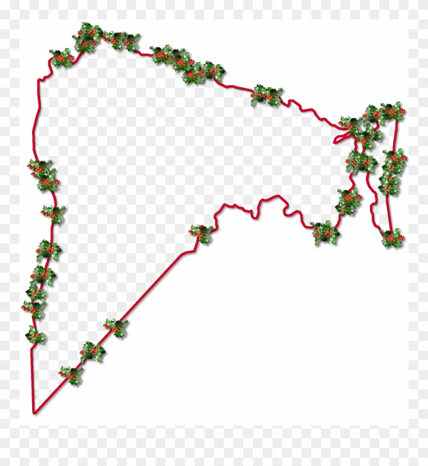 Inner Drop Shadow, And Randomly Placed Holly Leaves - Fancy Frame Clipart