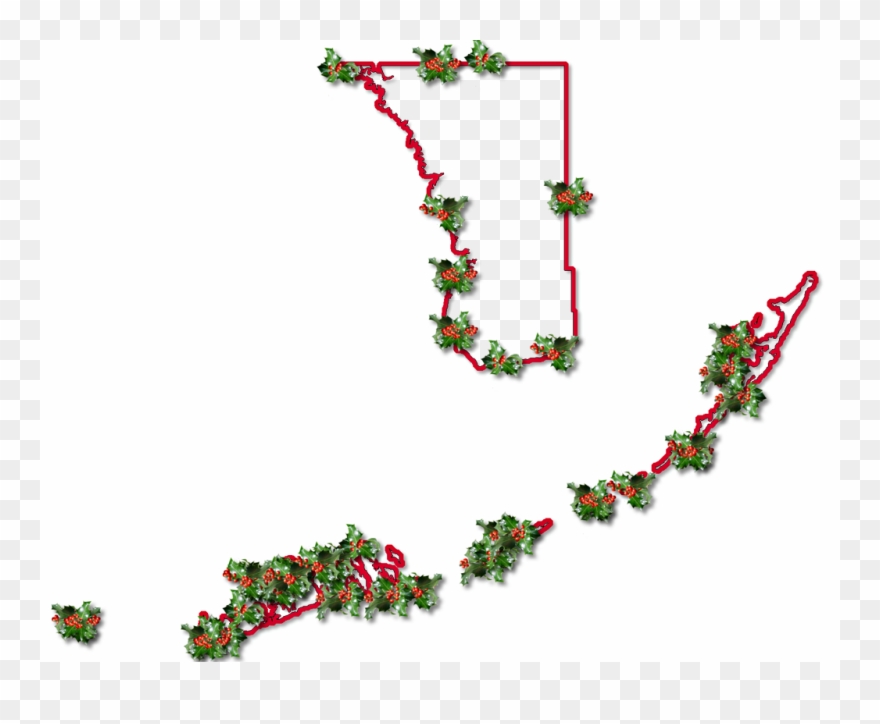 Inner Drop Shadow, And Randomly Placed Holly Leaves - Christmas Decoration Clipart
