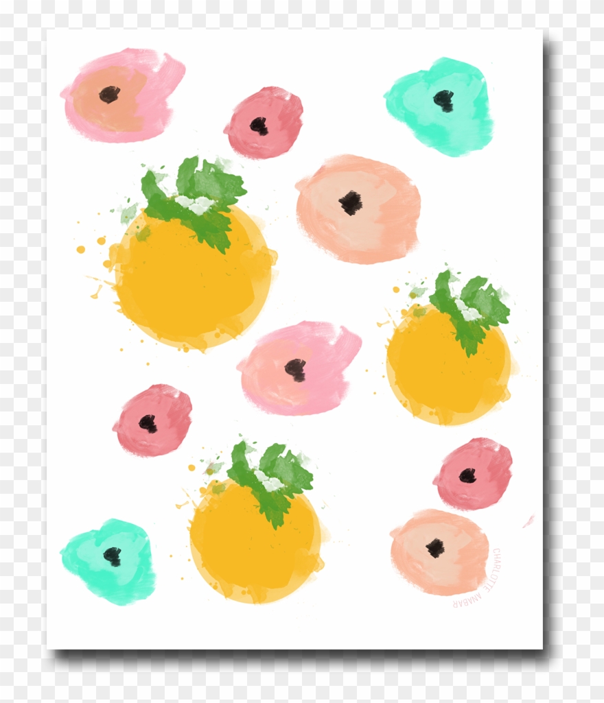 Garden Citrus Blue Citrus Yellow Flamingos Citrus Orange - Oriental Poppy Clipart