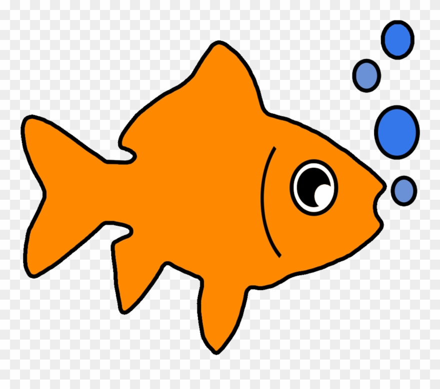 Fish Tank Clipart Orange Goldfish - Clip Art - Png Download