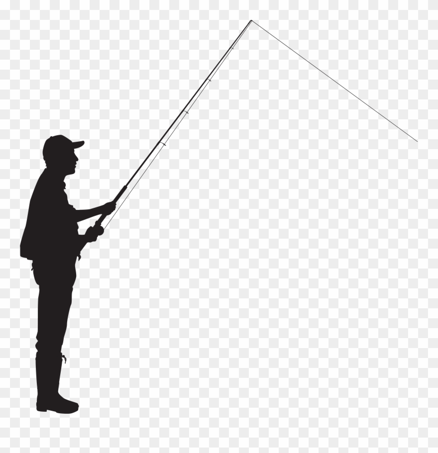 Clip Freeuse Library Fisherman Vector Fly Fishing Rod - Png Download
