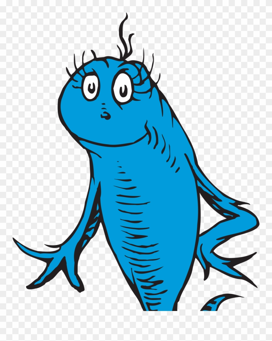 Blue Red Free Download The Cat In - Blue Fish Cat In The Hat Clipart