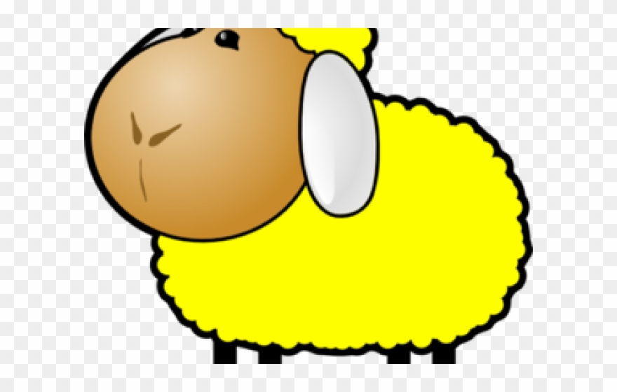 Yellow Clipart Sheep - Cartoon Sheep Transparent Background - Png Download