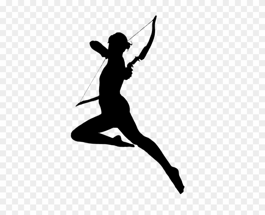 Clip Royalty Free Library Archer Silhouette Google - Silhouette Of Woman Archer - Png Download