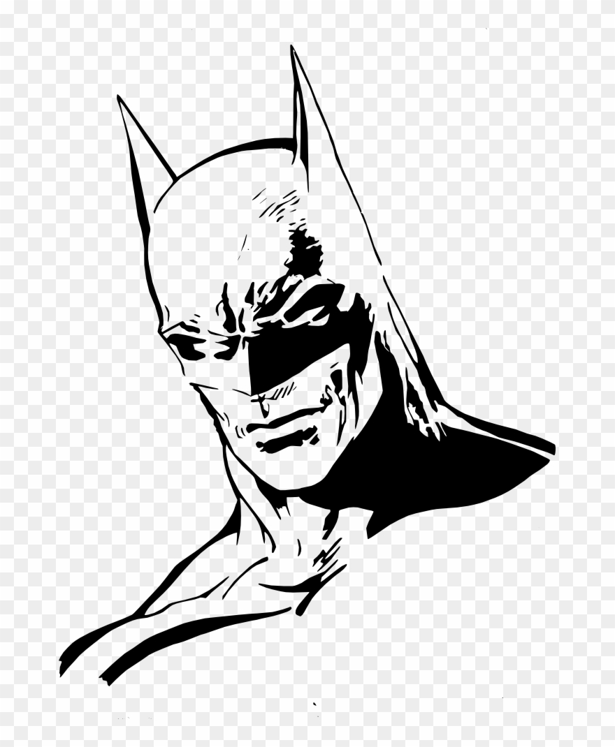 Angler Fish Clipart - Batman Stencil Black And White - Png Download