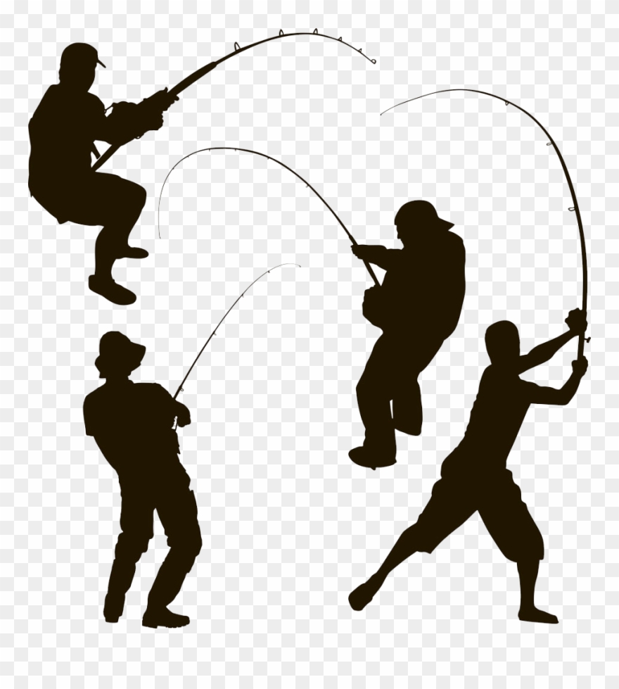 Graphic Library Download Fisherman Vector Sitting - Fishing Man Silhouette Clipart