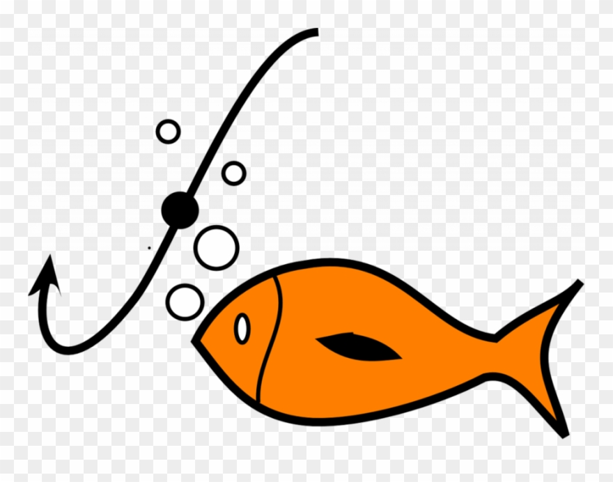 Download Hook Your Reader Clipart Fish Hook Clip Art - Fish On Hook Cartoon - Png Download