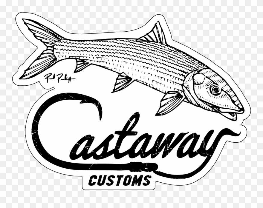 Bonefish Logo Decal - Castaway Customs Clipart