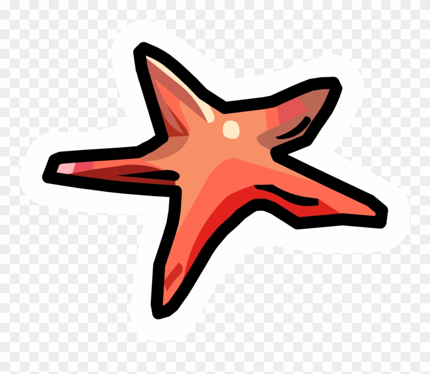 Starfish - Club Penguin Starfish Pin Clipart