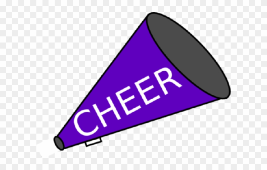 Cheerleader Clipart Megaphone - Purple And Gold Cheerleader - Png Download