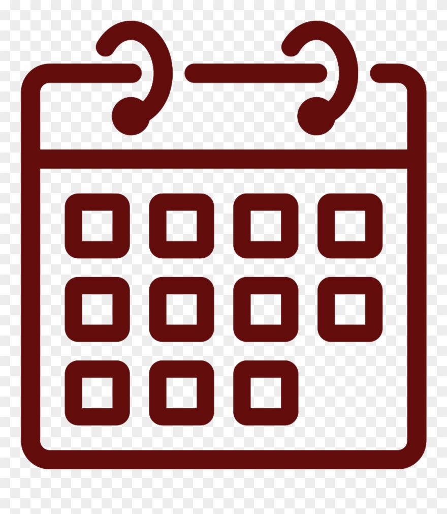 Calendar Register Fingerprinting - Outline Clipart Same Style Calendar White - Png Download