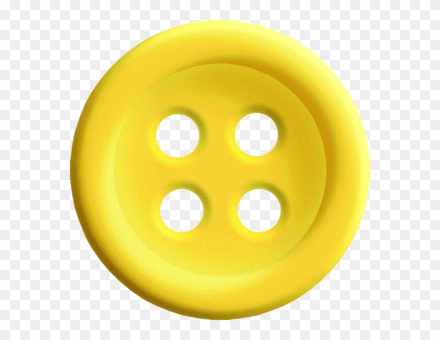 Yellow Sewing Button With 4 Hole Png Image - Yellow Sewing Button Png Clipart