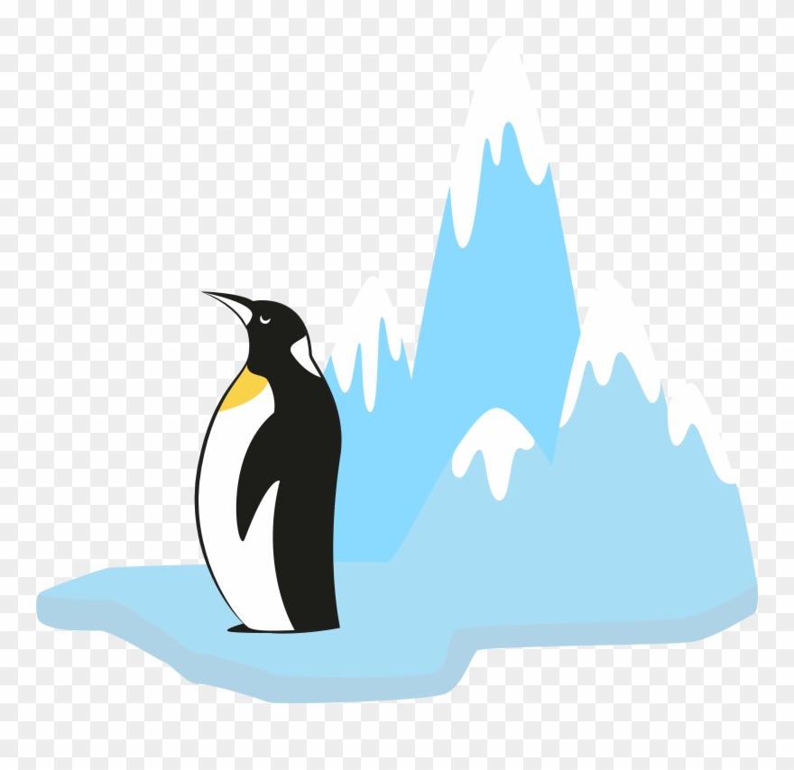 Penguin On Glacier Transparent - Penguin On Glacier Clipart - Png Download