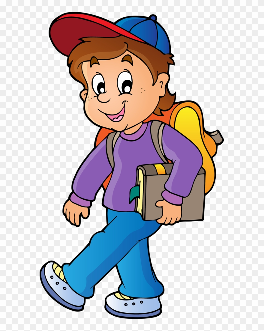 Study Clipart Study Timetable - Cartoon Boy Walking - Png Download