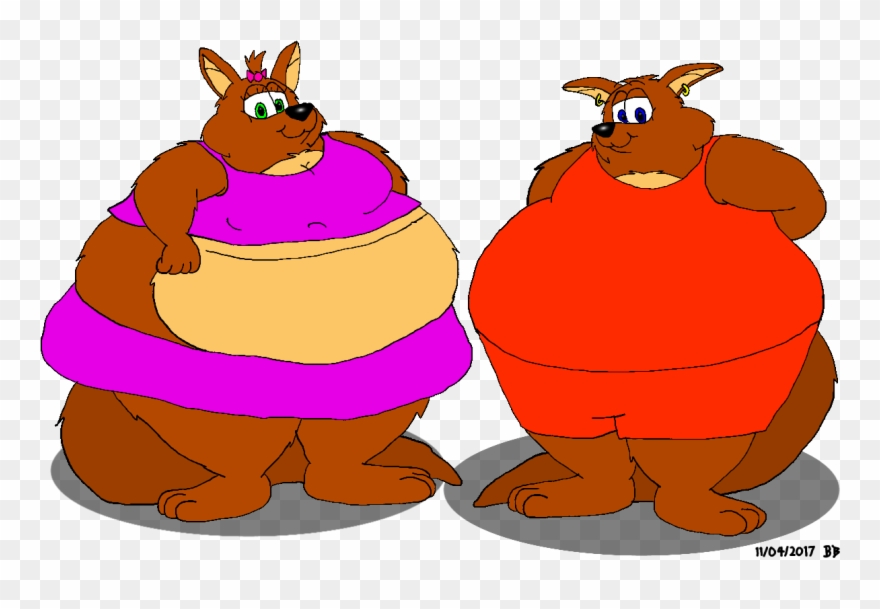 Too Big Kangaroos - Cartoon Clipart