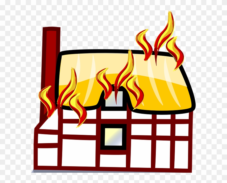 House Design And Ideas Site Page - Building On Fire Cartoon Clipart