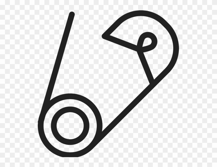 Safety Pin Icon Rubber Stamp - Safety Pin Clipart