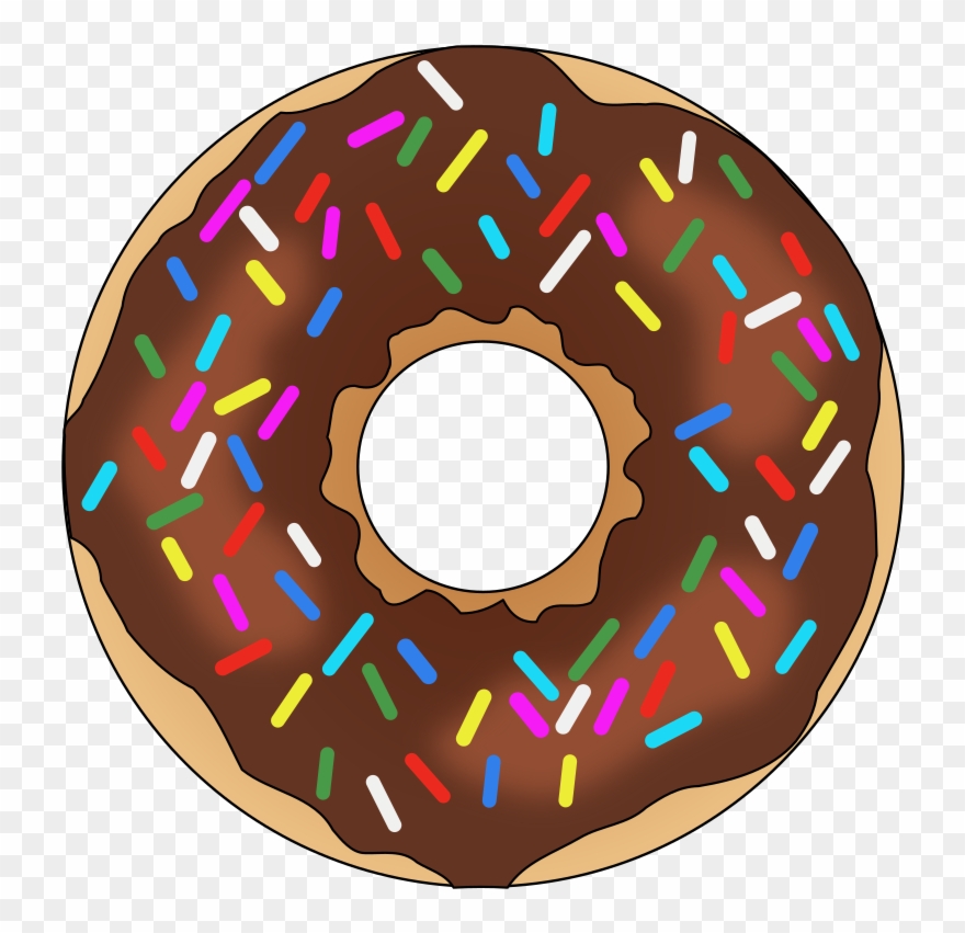 Rainbow Sprinkles Donut - Sprinkle Png Clipart