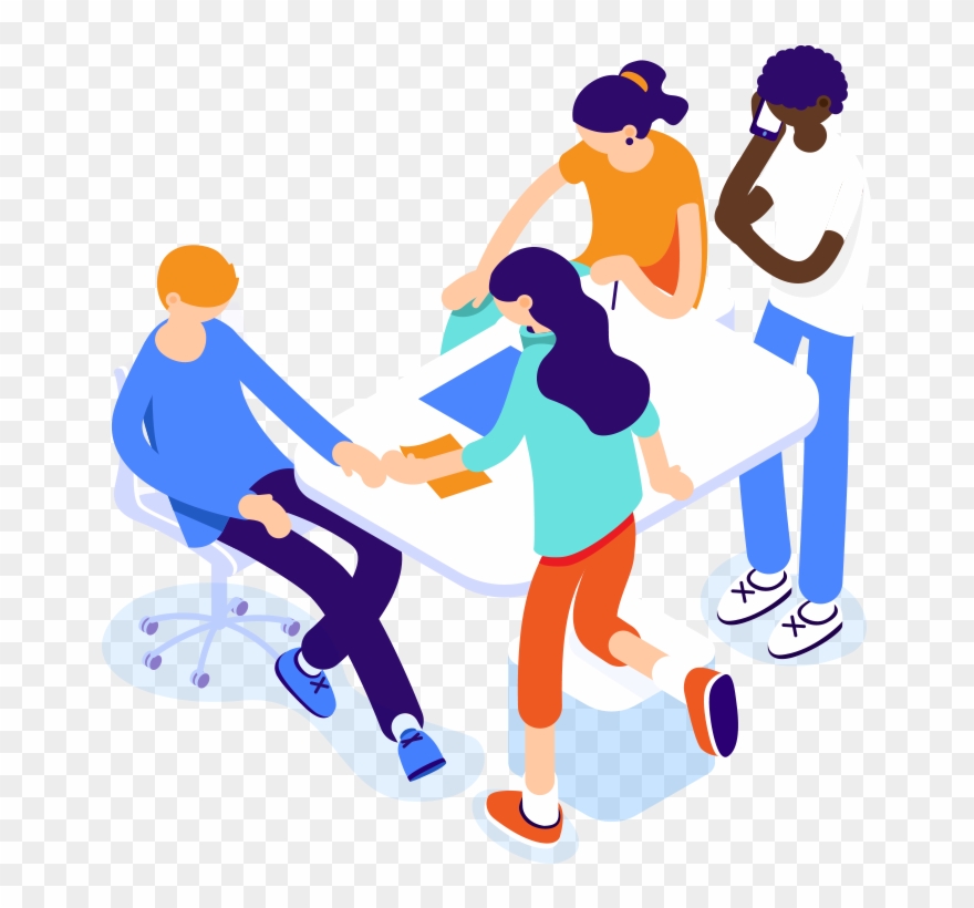 Learn More - Team Isometric Illustration Clipart