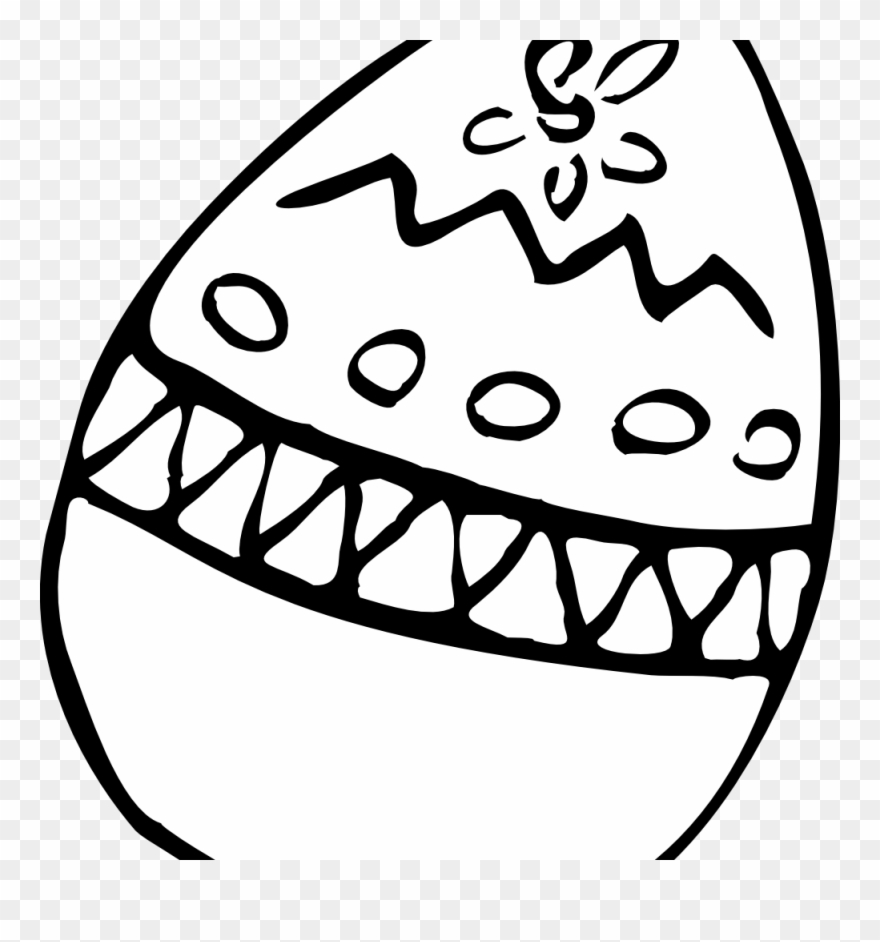 Easter Eggs Clip Art Black And White 3 - Egg Black And White Clipart - Png Download