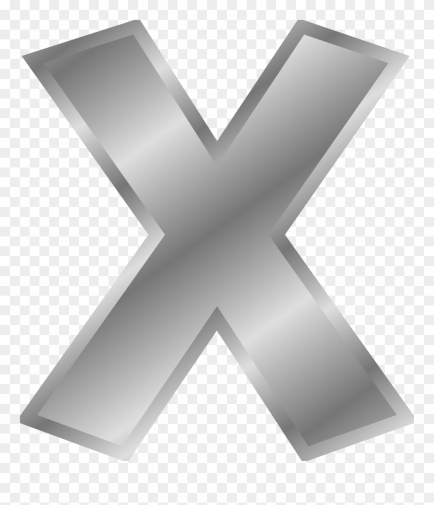 Effect Letters Alphabet Silver - Silver X Clipart - Png Download