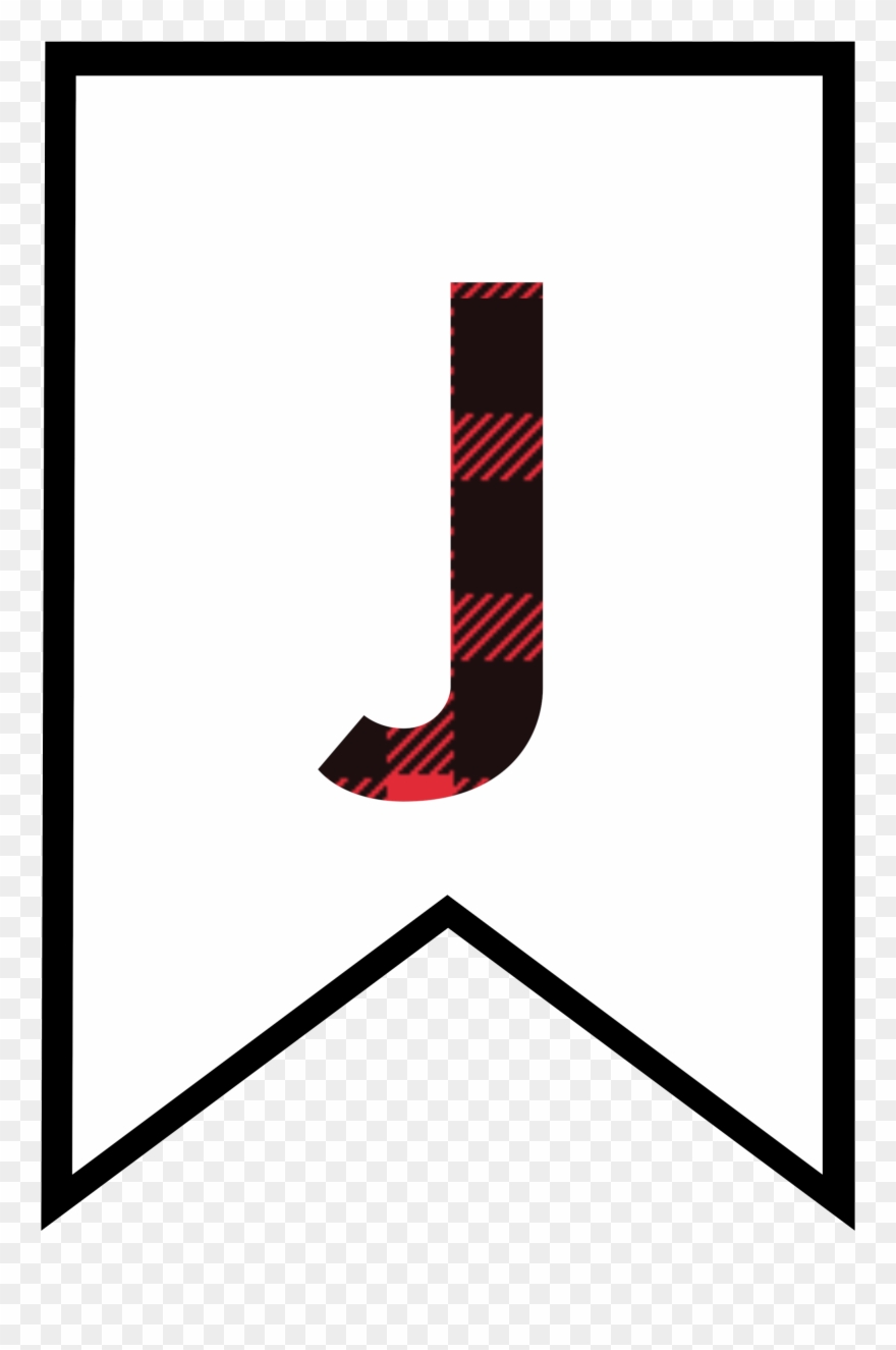 J Buffalo Plaid Banner Letter - Buffalo Plaid Letters Clipart