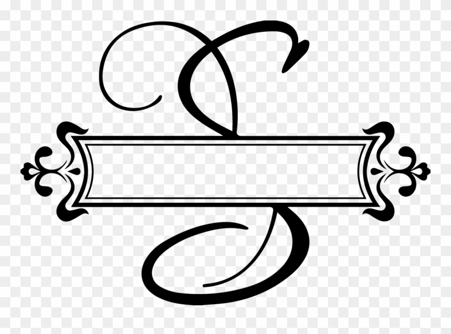 Clip Art Transparent Library Fancy Letters Clipart - Split Monogram Letter H - Png Download