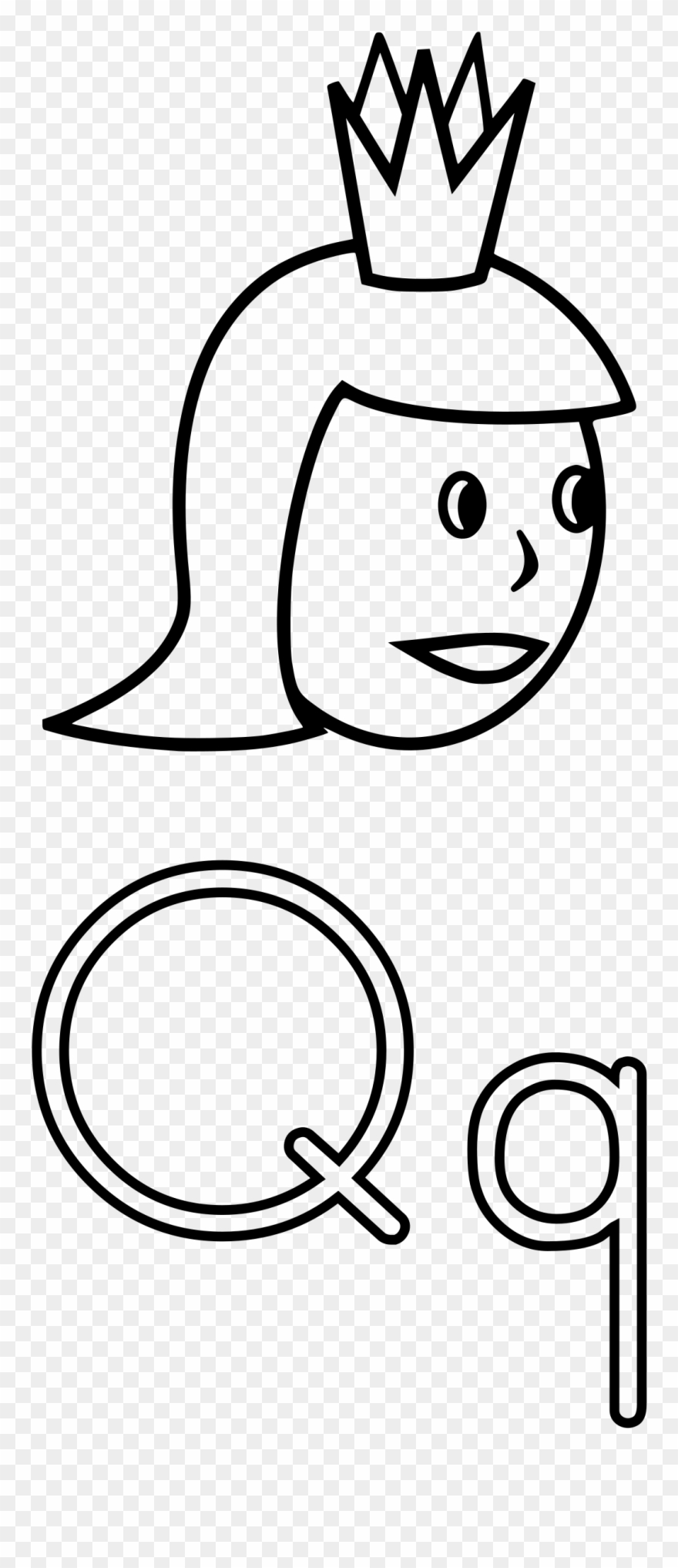 Q Is For Queen Clipart By Mazeo - Q Words - Png Download