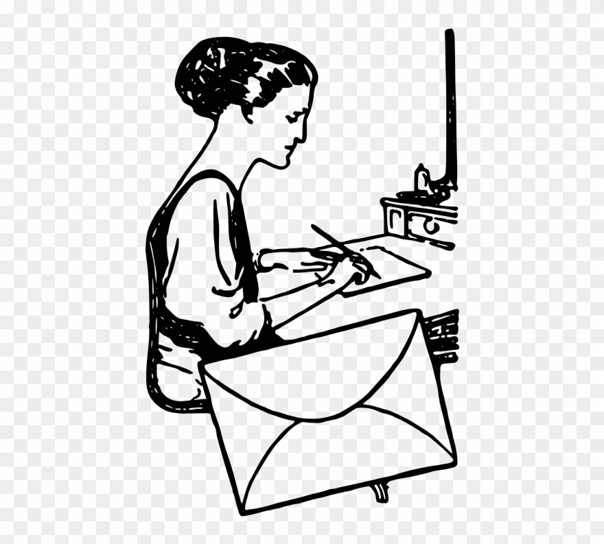 Medium Image - Free Woman Writing Letter Clipart